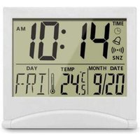 [NIEMALS VERWENDET] Faltbarer digitaler Wecker, LCD-Digitaluhr mit Hintergrundbeleuchtung – Tischuhr mit Tag, Datum und Temperatur – Kalenderuhr mit von ODIPIE