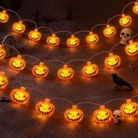 [NIEMALS VERWENDET] Halloween-Kürbislaterne, 6 m, 40 LEDs, warmweiß, für Weihnachten, Warteschlange, Weihnachtsbaum, Heimdekoration, 3D-Kürbis, 2 von ODIPIE