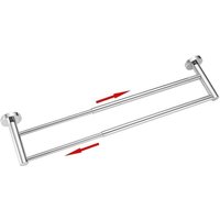 [NIEMALS VERWENDET] Handtuchhalter verstellbar 40 bis 70cm Edelstahl Handtuchstange Doppelstange Wandmontage für Badezimmer Küche Chrom von ODIPIE
