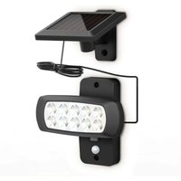 [NIEMALS VERWENDET] LED-Solarlampe für den Außenbereich IP44, PIR-Bewegungsmelder, schwarzer Wandstrahler für Hausterrassenbalkon, von ODIPIE