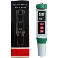 [NIEMALS VERWENDET] PH Messgerät Wasser Digital Tester: 5 in 1 PH EC TDS Salzgehalt Temperatur Hochpräziser Digital Pool tester -Automatischer von ODIPIE
