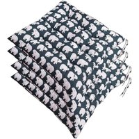 [NIEMALS VERWENDET] Set mit 4 Stuhlpolstern, weich gepolstertes Stuhlkissen mit Bändern, tragbare Dekoration, Heimbüro, mehrfarbig, weiches von ODIPIE