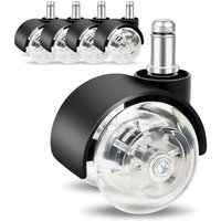 [NIEMALS VERWENDET] Set mit 5 Bürostuhlrollen 11 mm x 22 mm – sanfte und leise rollende Rollen für Gaming-Stühle – Drehstühle NPTERBL von ODIPIE