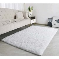 [NIEMALS VERWENDET] Shaggy-Teppiche für das Wohnzimmer, geeignet als Dekoration für Kinderzimmer (weiß, 40 x 60 cm) von ODIPIE
