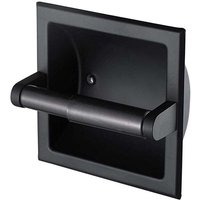 [NIEMALS VERWENDET] Stück Toilettenpapierhalter in Mattschwarz, Toilettenpapierspender für Badezimmer, Wandhalterung mit Halterung auf der Rückseite von ODIPIE