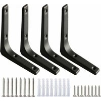[NIEMALS VERWENDET] Stück schwarze Wandregalhalterung, robuste Regalhalterung, Befestigungshalterung, 100–100 mm, robuste L-Regalhalterung, 7,5 mm von ODIPIE