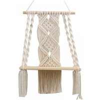 [NIEMALS VERWENDET] Wandregal – gebrochenes Weiß – Schlafzimmer-Boho-Wanddekoration – geflochtene Seil-Spitzen-Wandkunst als von ODIPIE