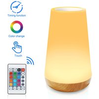 Nachttischlampe, LED-Nachtlicht, Schlafzimmer-Stimmungslampe, Touch-Nachtlicht mit 13 RGB-Farben, USB wiederaufladbar, Tischlampe mit Fernbedienung Nachttischlampe, LED-Nachtlicht, Schlafzimmer-Stimmungslampe, Touch-Nachtlicht mit 13 RGB-Farben, USB wiederaufladbar, Tischlampe mit Fernbedienung von ODIPIE