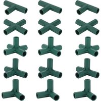 Odipie - niemals verwendet] 15 Stück Gewächshaus-Rahmenverbinder, Gartenrahmen-Eckverbinder, 16 mm Propellerstange, 5 Arten, robuste, stabile von ODIPIE