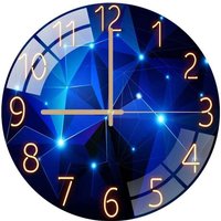 Niemals verwendet] 30 cm große Glas-Wanduhr, geräuschlos, nicht tickend, dekorative runde Uhr für Wohnzimmer, Küche, Schlafzimmer, Flur, Büro von ODIPIE