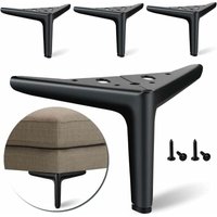 Niemals verwendet] 4 Pcs Möbelfüße Dreieck Metall Schrankfüße mit Schrauben Belastung 200KG Möbelfüsse für Schubladen Nachttisch Schwarz - 12cm von ODIPIE