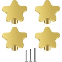 Odipie - niemals verwendet] 4 Stück Gold Schubladenknöpfe Sternform Möbelknöpfe Dekoration Möbelgriff für Tür Schrank Kommode Inklusive Schrauben von ODIPIE