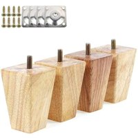 Niemals verwendet] 4 Stück Möbelbeine aus Holz 5cm Sofabeine mit Montageplatteund Schrauben für Bett Tisch Sessel Schrank von ODIPIE