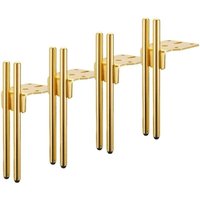 Niemals verwendet] 4 Stück Möbelfüße Schrankfüße Ersatz Möbelbeine für Stühle Schrank Sofa mit Schrauben - Gold/18cm von ODIPIE