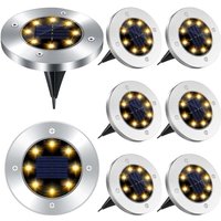 Niemals verwendet] 8 LED-Außen-Solarleuchte, 8 Stück Solar-Garten-Bodenlampen, wasserdicht IP65, Solar-Spotlight-Garten-Einbauleuchte, für Gehweg, von ODIPIE