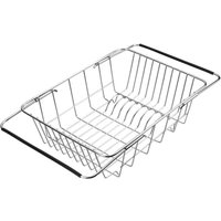 Niemals verwendet] Abtropfgestell aus Edelstahl, Tellerhalter, erweiterbarer Wäscheständerkorb für Obst, Gemüse, Töpfe, Teller und Küchenutensilien von ODIPIE