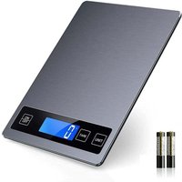 Niemals verwendet] Digitale Küchenwaage – 10 kg – Elektronische Waage – Mit großer Wiegefläche aus Edelstahl von ODIPIE