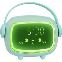 Odipie - niemals verwendet] Digitaler Kinderwecker für Mädchen und Jungen, Engel, digitaler Wecker, Wecker mit Lichtern und Schlummerfunktion (grün) von ODIPIE