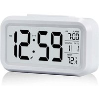 Niemals verwendet] Digitaler Wecker, Morgenwecker, leiser, batteriebetriebener digitaler Wecker für Kinder und Erwachsene, großes LED-Display, von ODIPIE