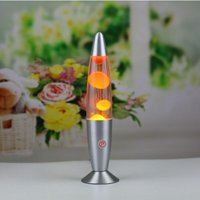 Niemals verwendet] Futuristische orangefarbene Lavalampe mit Schalter. Tischlampe von ODIPIE