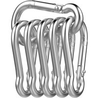 Niemals verwendet] Karabiner, federbelasteter Karabiner aus Edelstahl 304, Karabiner für Hängematten, Camping, Angeln, Markisen (6 Stück) von ODIPIE