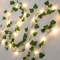 Niemals verwendet] Lichterkette mit Blättern, 2 m Efeu-Lichterkette, 20 LED-Lichter, Frühlingspflanzen-Wanddekoration, Hochzeitsfeier, Gartenfest von ODIPIE