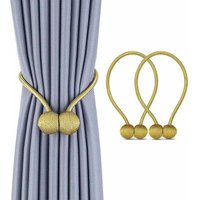 Niemals verwendet] Packung magnetische Vorhang-Raffhalter für Vorhänge, Gardinen, Wohnzimmer- und Bürodekor, kein Werkzeug erforderlich (Gold) von ODIPIE