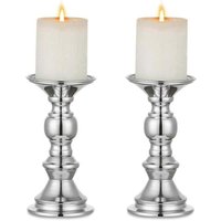Niemals verwendet] Silberne Stumpenkerzenhalter, Hochzeits-Mittelstücke, Metall-Kerzenhalter für 50-mm-Kerzen, Standdekoration, ideal für Hochzeiten, von ODIPIE