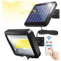 Niemals verwendet] Solarlampe für den Außenbereich, Solarleuchte, mit Fernbedienung, wasserdichter Bewegungsmelder, 100 LEDs, leistungsstarke von ODIPIE