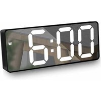 Odipie - niemals verwendet] Spiegelwecker, Digitaler Wecker mit Datum/Temperatur/Schlummerfunktion/2 Alarme/LED-Anzeige mit USB-Ladeanschluss, für von ODIPIE