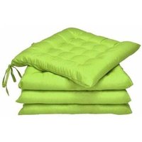 Odipie - niemals verwendet] Stuhlkissen – Set mit 4 quadratischen Kissen mit Bändern für Innen- oder Außenstühle, 40 x 40 cm, Apfelgrün von ODIPIE