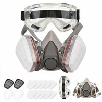 Odipie - niemals verwendet] Wiederverwendbare Halbmasken-Atemschutzmaske 6200, Gasmaske, 1 Maske + 1 Augenmaske + 2 Filterkartuschen + 2 Filterkappen von ODIPIE