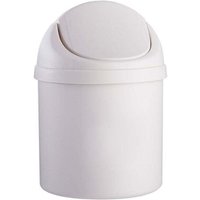 Odipie - niemals verwendet] weißer Mini-Mülleimer mit Schwingdeckel, 14 cm Durchmesser, 19,5 cm Höhe von ODIPIE