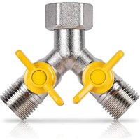 Odipie - 1/2 Zoll Splitter-Wasserverteiler, Y-förmiges Messing-Umschaltventil, 2 Fächer, für Waschmaschine und Gartenschlauch Odipie - 1/2 Zoll Splitter-Wasserverteiler, Y-förmiges Messing-Umschaltventil, 2 Fächer, für Waschmaschine und Gartenschlauch von ODIPIE