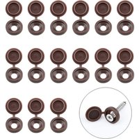 100 Stk Klapp Schraube Abdeckkappen Kunststoff Unterlegscheibe Flip Tops für Möbel Schränke Regale Braun von ODIPIE