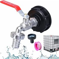 Odipie - 1000L-Wassertankhahn, 3/4-Zoll-Wassertankadapter aus Aluminium, Gartenhahn für 1000L-Wassertankanschluss, IBC-Tankhahn für den Garten von ODIPIE