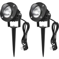 2 Stück 9 w LED-Außenstrahler mit Erdspieß, 6000 k, IP65, wasserdicht, drehbares Design, LED-Außengartenlampe, Beleuchtung für dekorative Garten- und von ODIPIE
