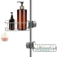 Odipie - 2er Set Edelstahl Duschregal ohne Bohren, Edelstahl Teleskop Badregal, Duschstützregal, Seifenhalter Duschstange, Duschcaddy für Shampoo Odipie - 2er Set Edelstahl Duschregal ohne Bohren, Edelstahl Teleskop Badregal, Duschstützregal, Seifenhalter Duschstange, Duschcaddy für Shampoo von ODIPIE