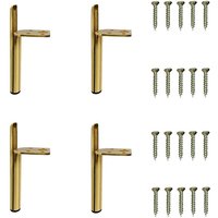 4 Stück Möbelbeine aus Eisen Moderne Ersatz Sofabeine mit Schrauben für Tisch Bett Schrank Gold - 13cm von ODIPIE