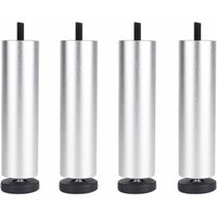 Odipie - 4 Stück Möbelfüße Verstellbare Tischbeine Aluminiumlegierung Möbelbeine für Bett Sofa Schrank Silber - 25cm Odipie - 4 Stück Möbelfüße Verstellbare Tischbeine Aluminiumlegierung Möbelbeine für Bett Sofa Schrank Silber - 25cm von ODIPIE
