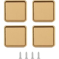 4 Stück Verdeckter Griff Unsichtbarer Möbelknöpfe Zugring Griff für Kleiderschrank Schubladen Schränke - Gebürstetes Gold von ODIPIE