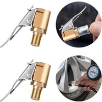 Odipie - 4er-Pack Luftspannfutter mit Clip-Adapter, robuster Messing-Reifenfüller-Pumpenanschluss, Luftspannfutter-Adapter von ODIPIE