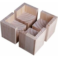 Odipie - 4er-Set Möbelerhöhungen aus Holz, Schreibtisch-Betterhöhung, Möbelbeinerhöhung, Füße hoch für Schreibtisch, Tisch, Bett (Größe: 6 x 6 x 5 cm) von ODIPIE