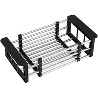 Abflusskorb, Abtropfgestell für die Spüle, Teleskop-Abtropfgestell aus Edelstahl, zum Abwaschen von Geschirr in der Küchenspüle, zum Abtropfen von Abflusskorb, Abtropfgestell für die Spüle, Teleskop-Abtropfgestell aus Edelstahl, zum Abwaschen von Geschirr in der Küchenspüle, zum Abtropfen von von ODIPIE