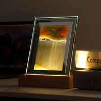 Odipie - Beweglicher Sand-Kunstmalerei-Nachtlicht, dynamische 3D-Sandlandschaft, bewegliches Sandbild mit LED-Quadratglas, bewegliche fließende Odipie - Beweglicher Sand-Kunstmalerei-Nachtlicht, dynamische 3D-Sandlandschaft, bewegliches Sandbild mit LED-Quadratglas, bewegliche fließende von ODIPIE