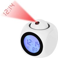 Odipie - Digitaler Projektionswecker, geräuschloser LED-Wecker, 12/24-Stunden-Deckenprojektionswecker, Sprachsteuerung, Zeit-/Temperaturanzeige, von ODIPIE