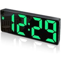 Odipie - Digitaler Wecker, großes LED-Display, Spiegeloberflächenuhr mit Schlummerfunktion und USB-Ladeanschluss, helligkeitsverstellbarer Wecker für von ODIPIE