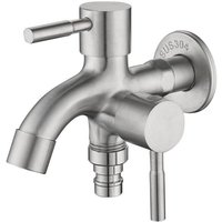 Odipie - Doppelter Gartenhahn 1/2', Universal, Doppelflusshahn Messing, Doppelkugelflusshahn, Doppelventilhahn für Garten, Waschmaschine von ODIPIE