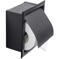 Einbau-Toilettenpapierhalter, Edelstahl mit Deckel, versenktes Design, platzsparend, mattschwarzer Toilettenpapierhalter, geeignet für Küche, von ODIPIE
