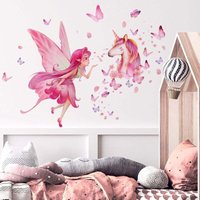 Odipie - Einhorn Fee Wandaufkleber Regenbogen Schloss Wandtattoos für Baby Mädchen Kinderzimmer Kinderzimmer Odipie - Einhorn Fee Wandaufkleber Regenbogen Schloss Wandtattoos für Baby Mädchen Kinderzimmer Kinderzimmer von ODIPIE